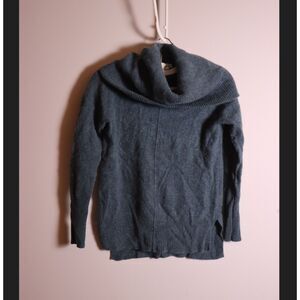 Adrienne Vittadini Cashmere Turtleneck Sweater Small Blue-Gray